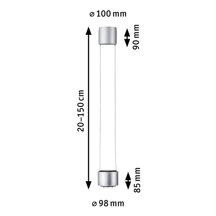 Paulmann URail LED Pendel Aldan 1-flammig 1x13W 1x8,5W Chrom matt, Schwarz dimmbar