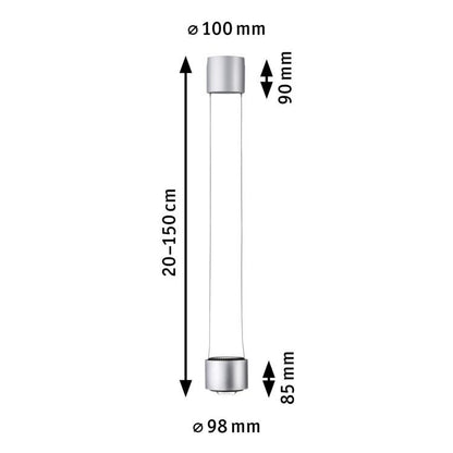 Paulmann URail LED Pendel Aldan 1-flammig 1x13W 1x8,5W Chrom matt, Schwarz dimmbar