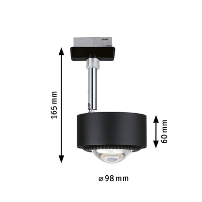 Paulmann URail LED Spot Aldan 1x8W Schwarz matt,Schwarz 4.000K dimmbar