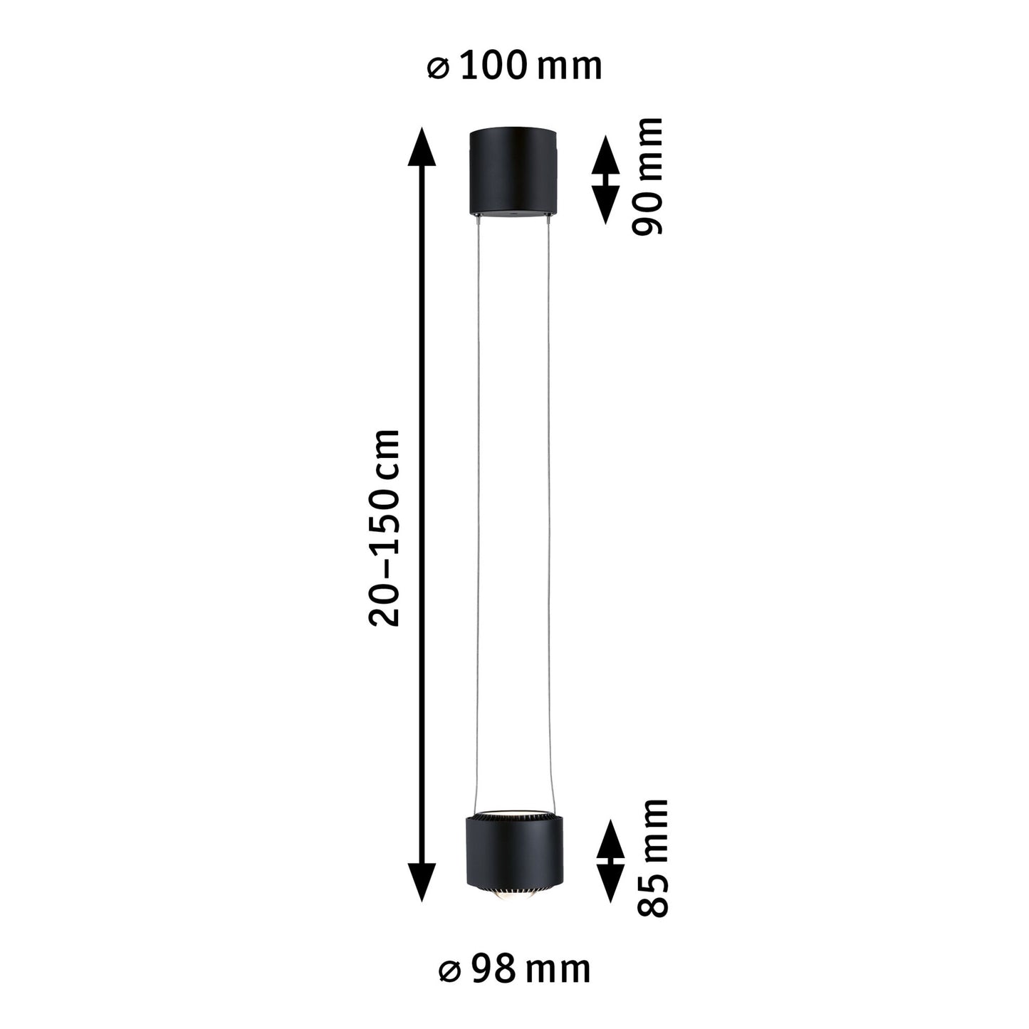 Paulmann URail LED Pendel Aldan 1-flammig 1x13W Schwarz/Chrom matt dimmbar