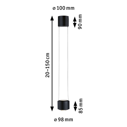 Paulmann URail LED Pendel Aldan 1-flammig 1x13W Schwarz/Chrom matt dimmbar