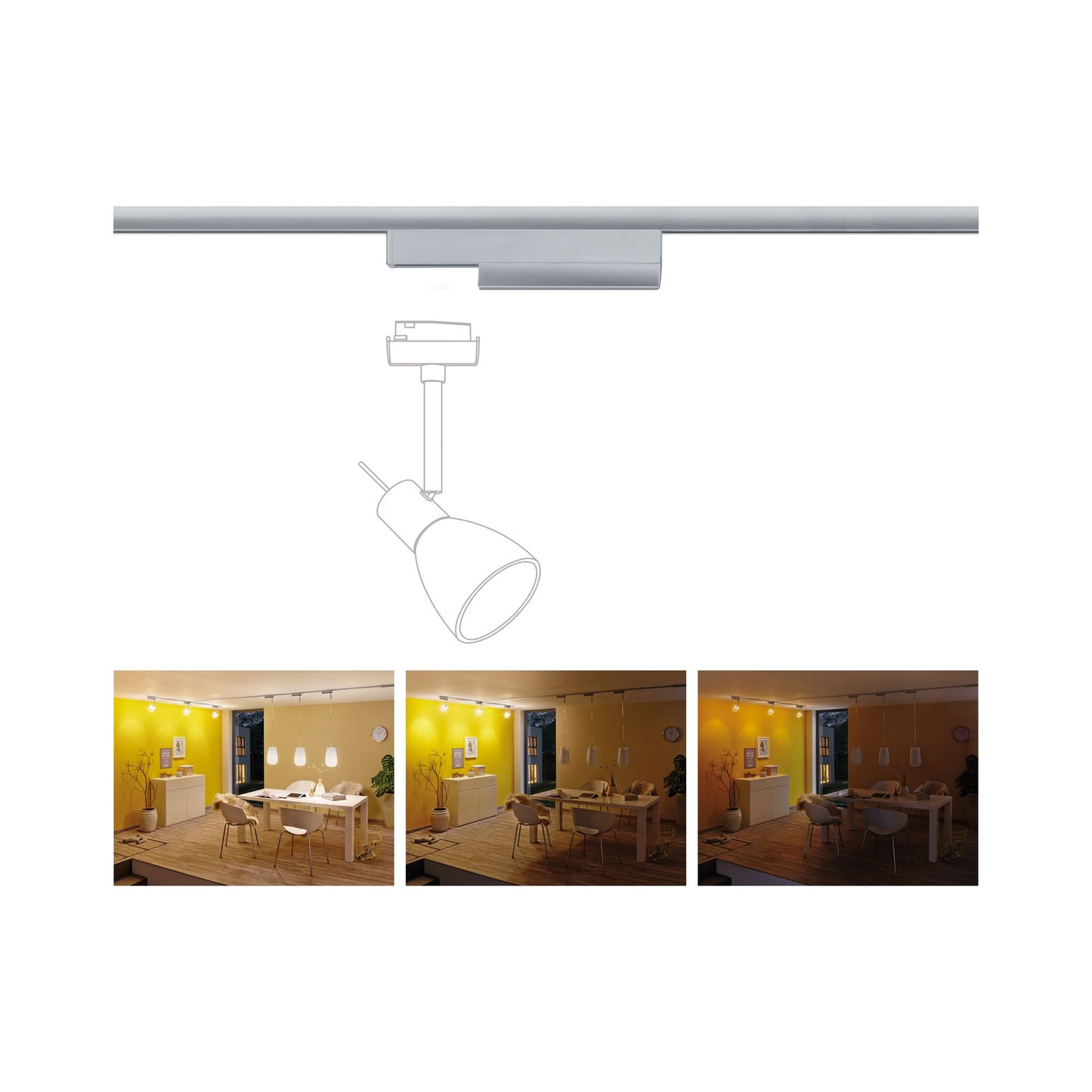 Paulmann Smart Home Zigbee URail Spotadapter 0-50W Chrom matt An/Aus/Dimmen