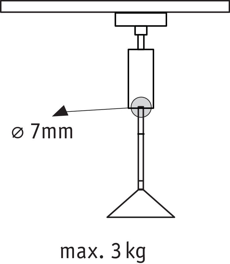 Paulmann Pendel-Adapter LB24 URail Universal sw /Kunststoff