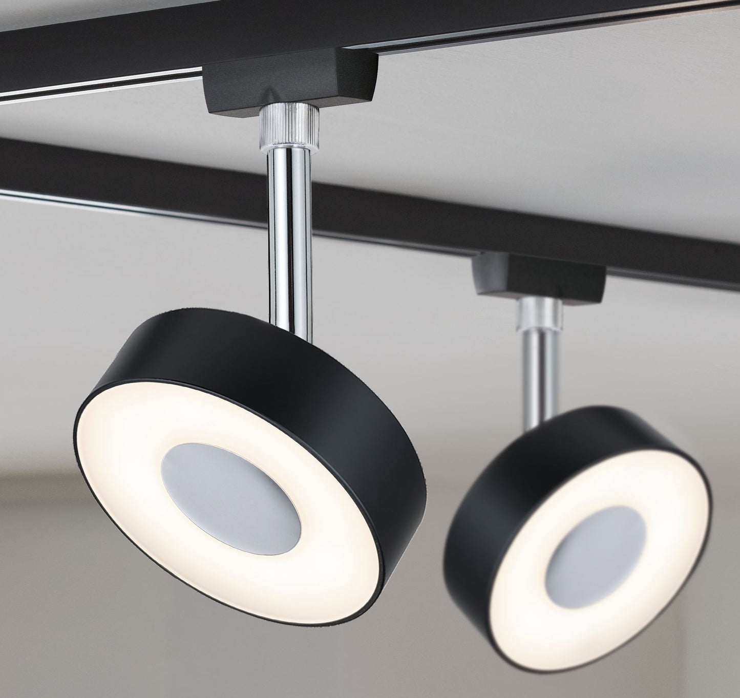 Paulmann URail LED-Spot Circle 5W Schwarz matt 2700K Metall/Kunststoff dimmbar