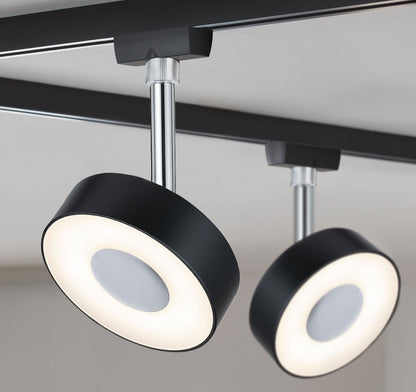 Paulmann URail LED-Spot Circle 5W Schwarz matt 2700K Metall/Kunststoff dimmbar