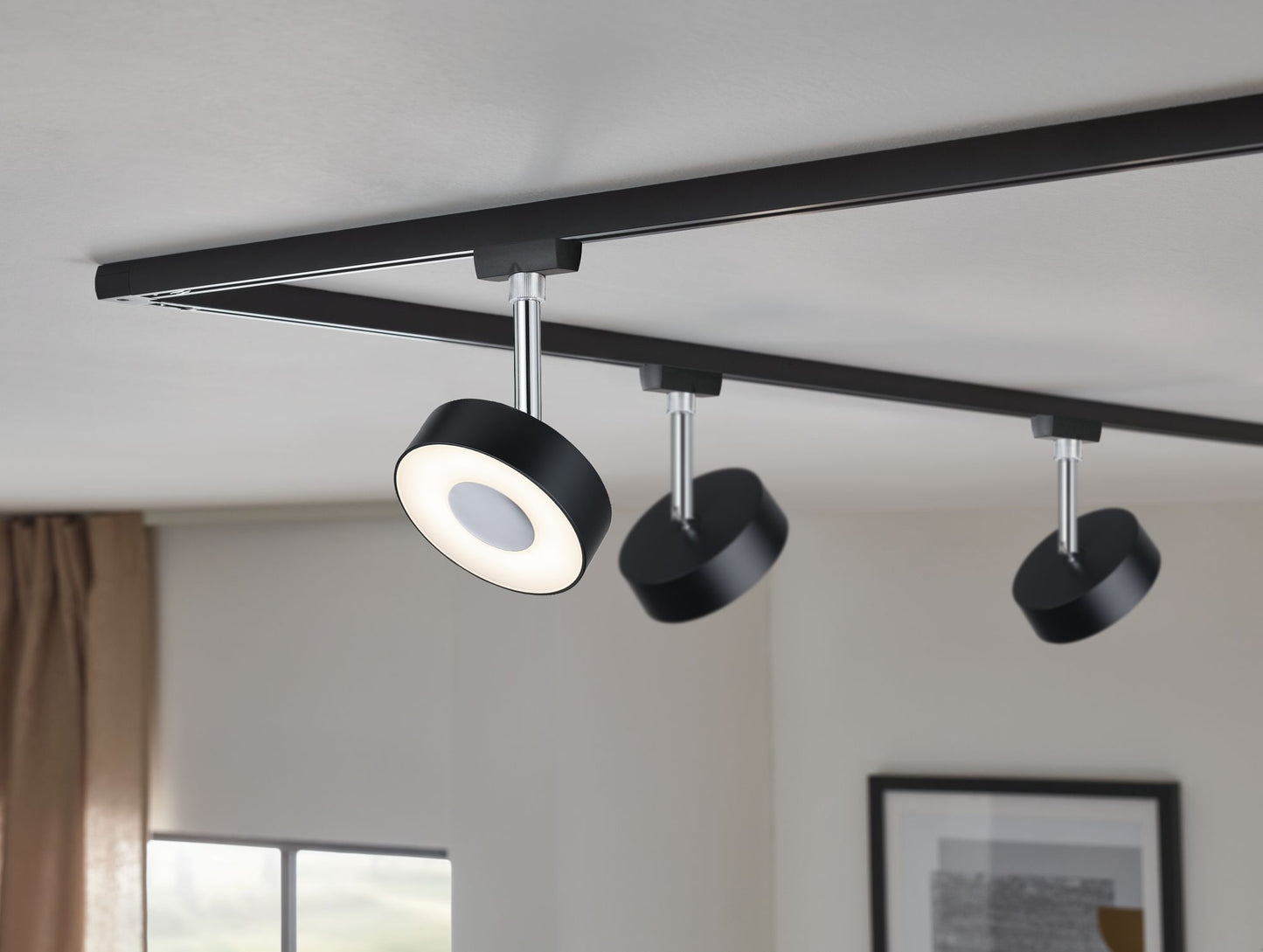 Paulmann URail LED-Spot Circle 5W Schwarz matt 2700K Metall/Kunststoff dimmbar