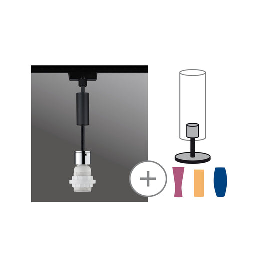 Paulmann Stromschienenpendelleuchte LB24 URail 2Easy Basic max.20W E27 sw/chr