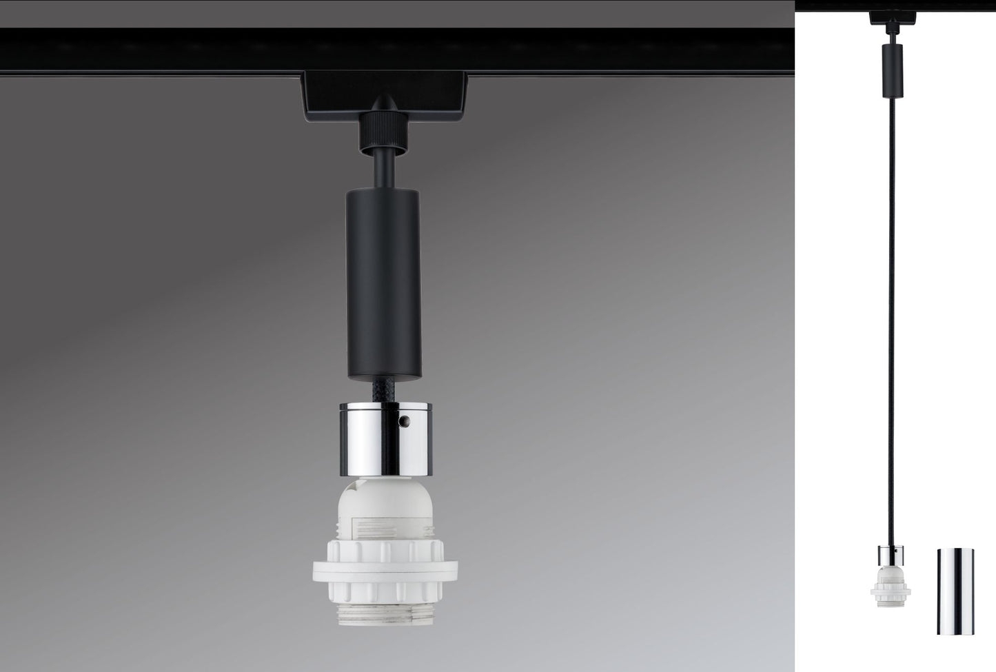 Paulmann Stromschienenpendelleuchte LB24 URail 2Easy Basic max.20W E27 sw/chr