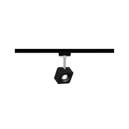 Paulmann URail LED-Spot Cube 8W Schwarz matt/Chrom 2700K Metall/Kunststoff dimmbar