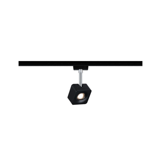 Paulmann URail LED-Spot Cube 8W Schwarz matt/Chrom 2700K Metall/Kunststoff dimmbar