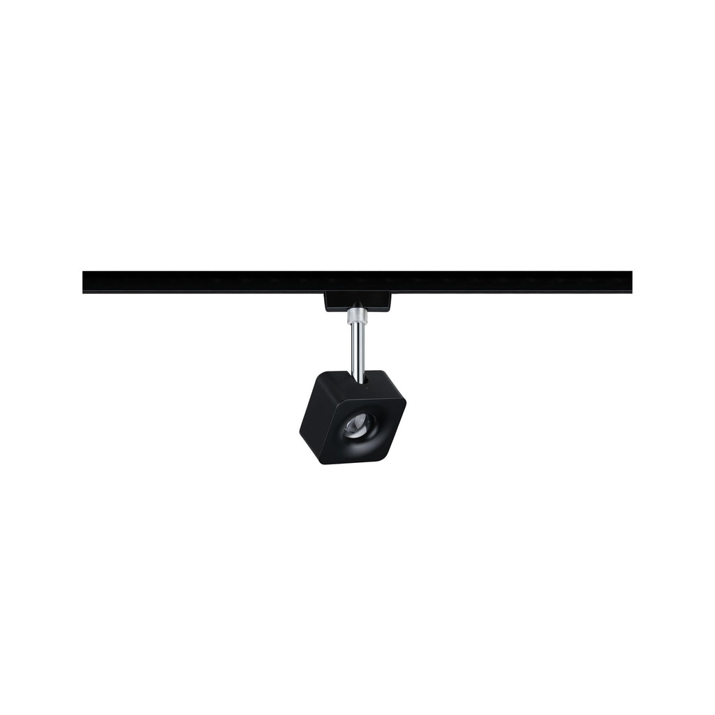 Paulmann URail LED-Spot Cube 8W Schwarz matt/Chrom 2700K Metall/Kunststoff dimmbar