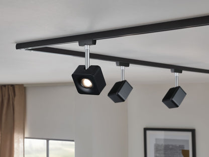 Paulmann URail LED-Spot Cube 8W Schwarz matt/Chrom 2700K Metall/Kunststoff dimmbar
