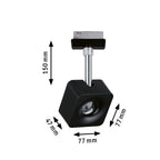 Paulmann URail LED-Spot Cube 8W Schwarz matt/Chrom 2700K Metall/Kunststoff dimmbar