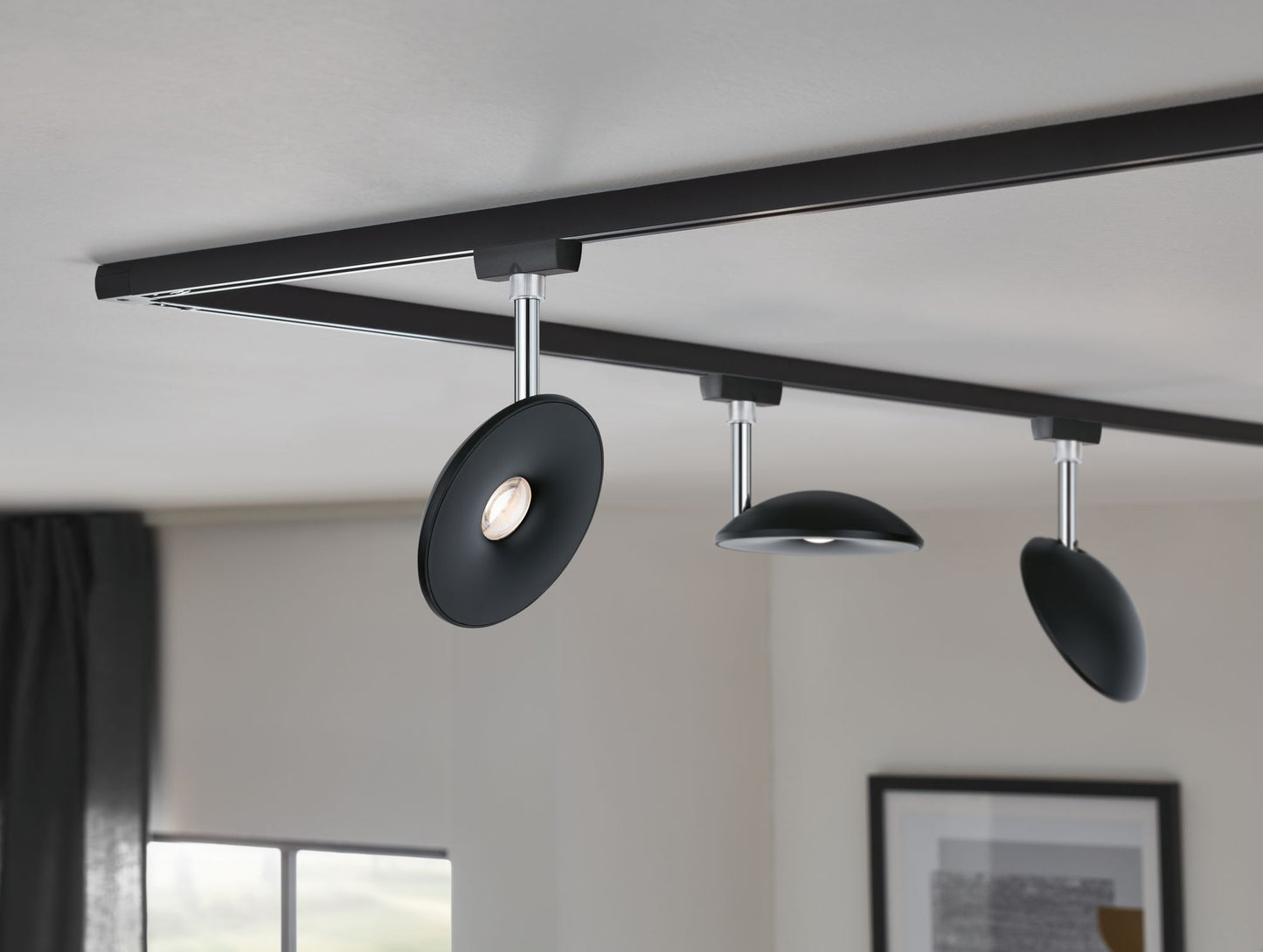 Paulmann URail Spot Sphere 7,4W Schwarz matt/ Chrom 230V Kunststoff dimmbar 2700K
