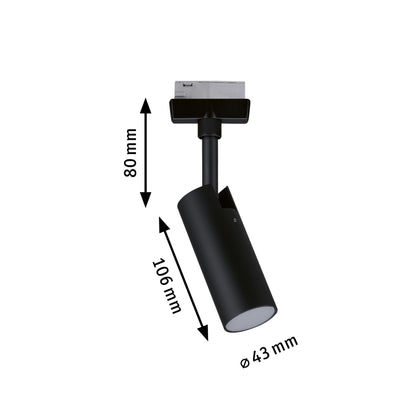 Paulmann URail LED-Spot Tubo 4,5 W Schwarz matt/Chrom 4000K Metall/Kunststoff