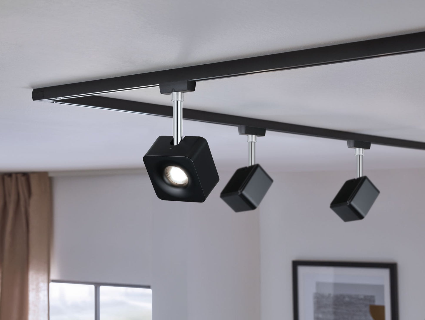 Paulmann URail LED-Spot Cube 8 W Schwarz matt/Chrom 4000K Metall/Kunststoff dimmbar