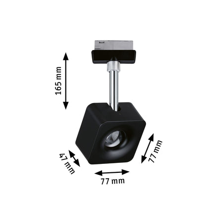 Paulmann URail LED-Spot Cube 8 W Schwarz matt/Chrom 4000K Metall/Kunststoff dimmbar