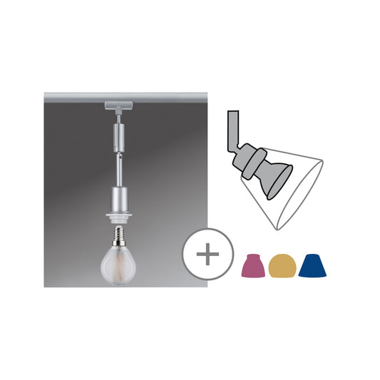Paulmann URail DecoSystems Pend max1x20W E14 Chr matt 230V Metall/Kunststoff Stoffkabel