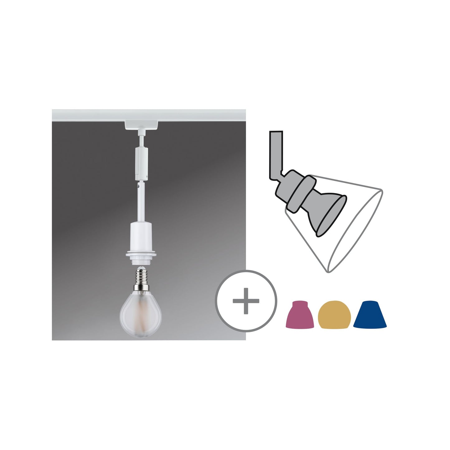 Paulmann URail DecoSystems Pend max1x20W E14 Weiß 230V Metall/Kunststoff Stoffkabel