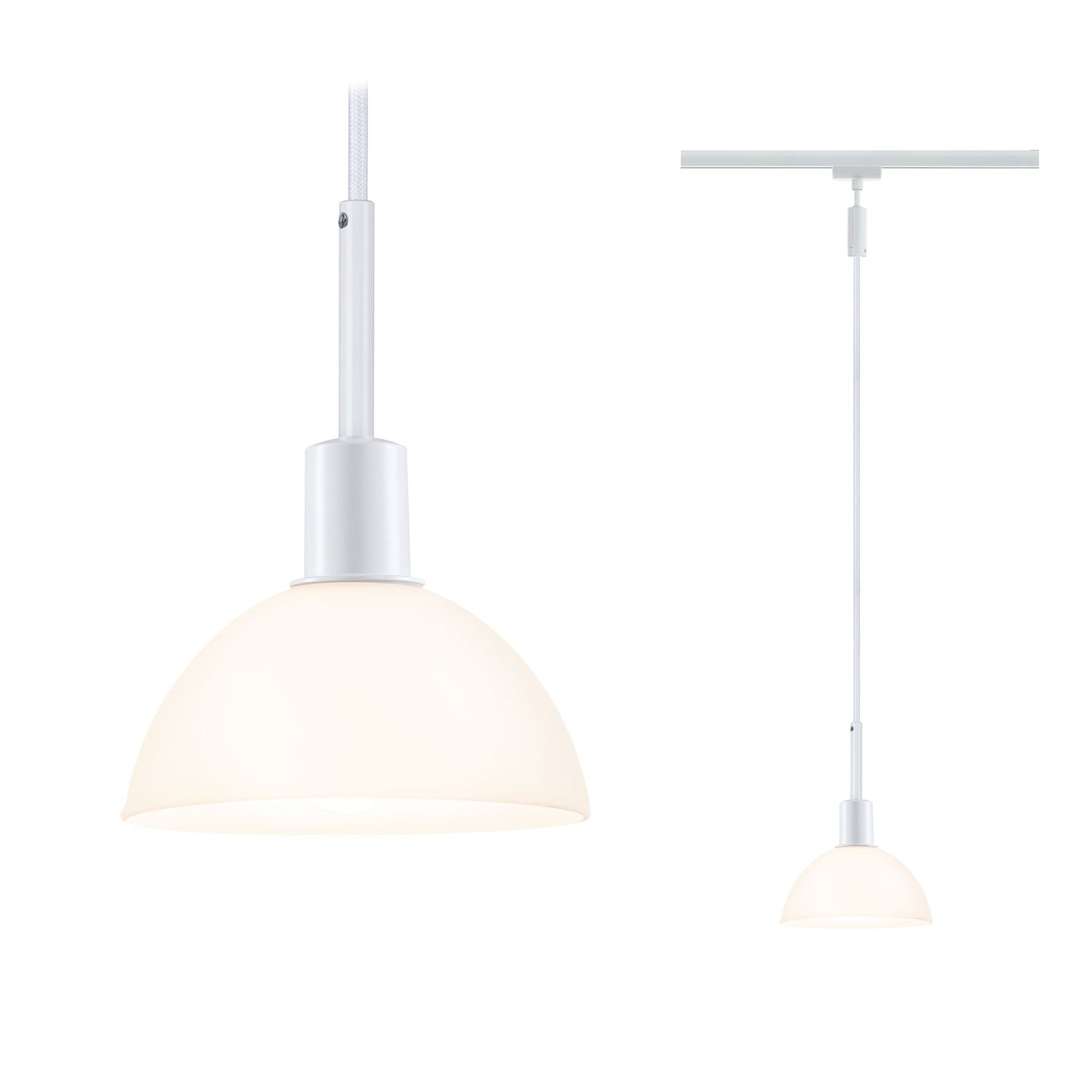 Paulmann URail Pendel Sarrasani max 20W E14 Weiß /Opal 230V Metall Glas