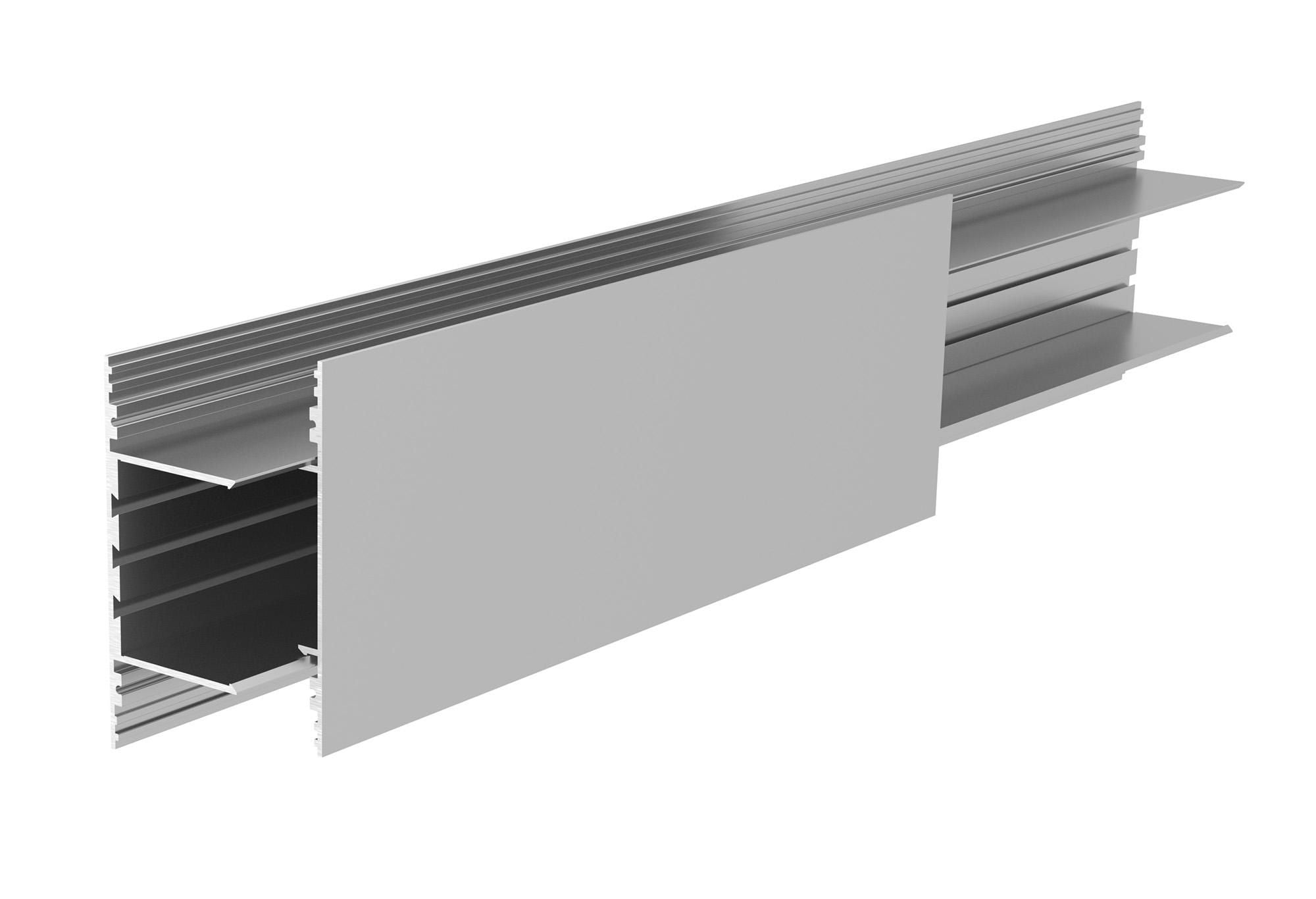 Deko-Light PLANO BSH für Wandmontage, 85 x 38mm, alu eloxiert mit LED-Träger, 2,5m