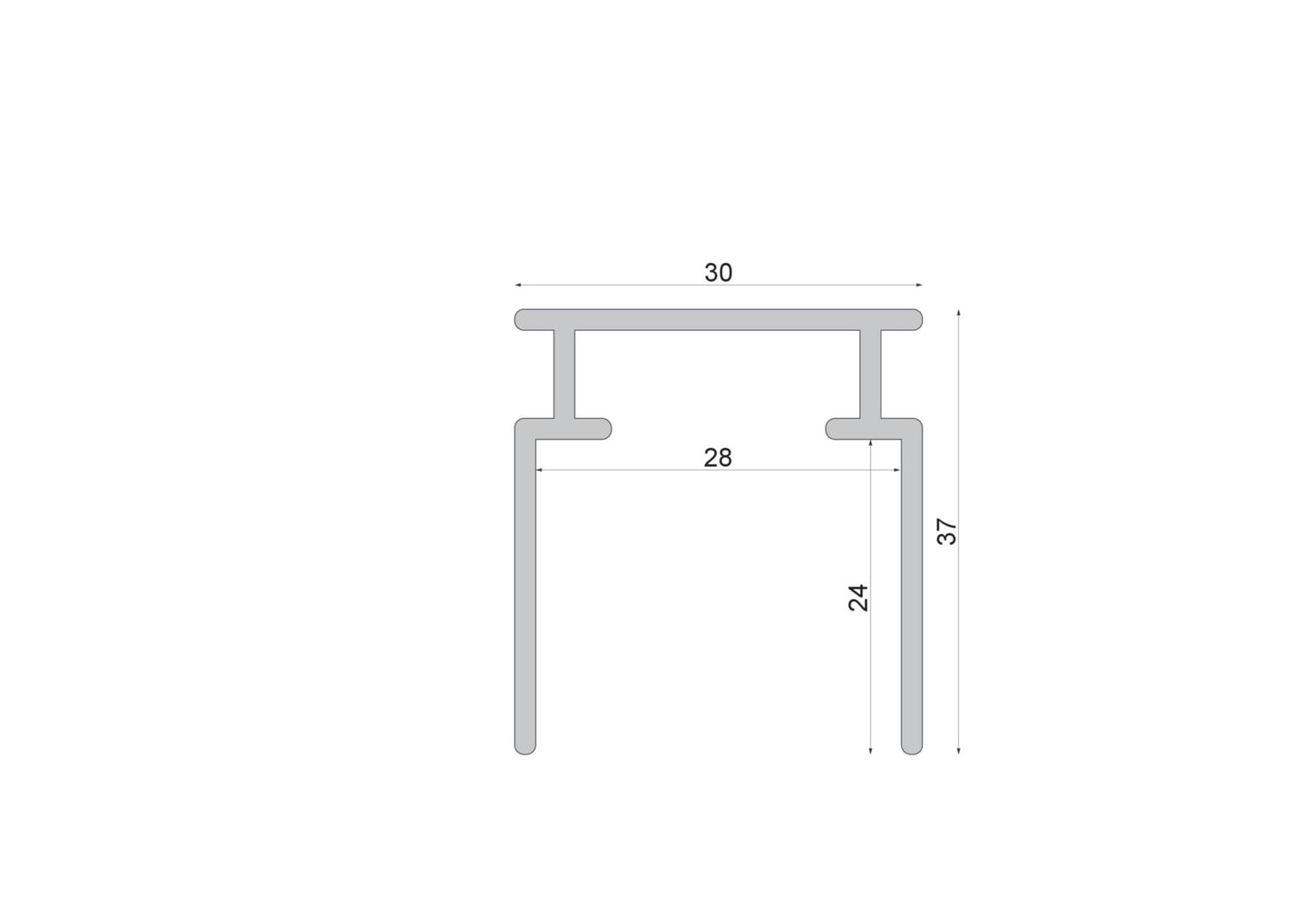 Deko-Light Combo Beton Montageprofil, 2 m, weiß