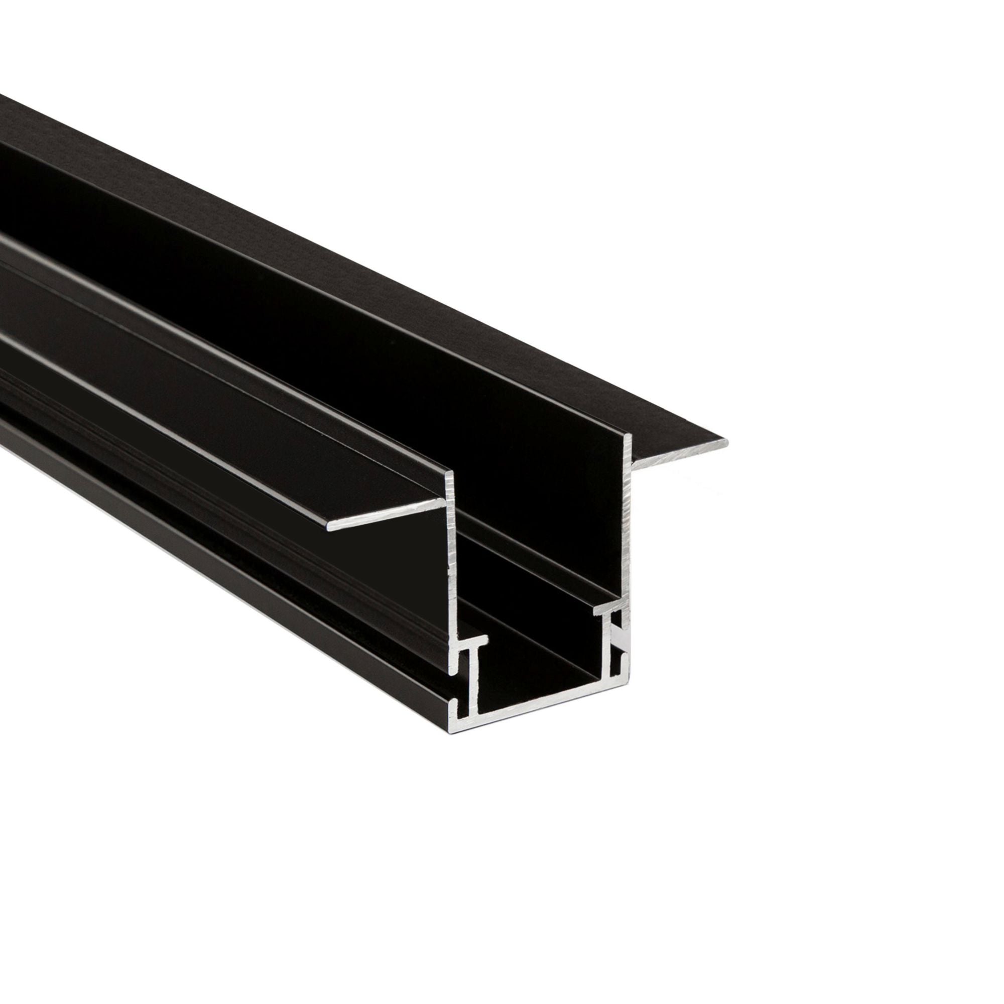 Deko-Light Combo Fassade Montageprofil mit Flügel, 3mm, 2m schwarz