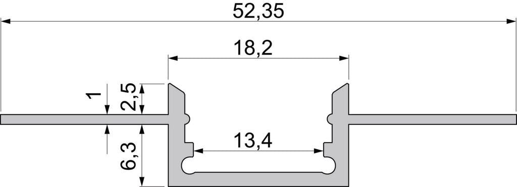 Deko-Light Trockenbau-Profil, EU-10-12, 3m, Silber