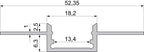 Deko-Light Trockenbau-Profil, EU-10-12, 3m, Silber
