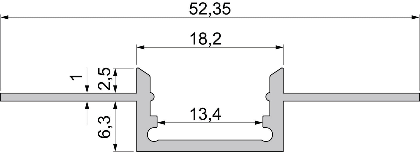 Deko-Light Trockenbau-Profil, EU-10-12, 3m, Silber