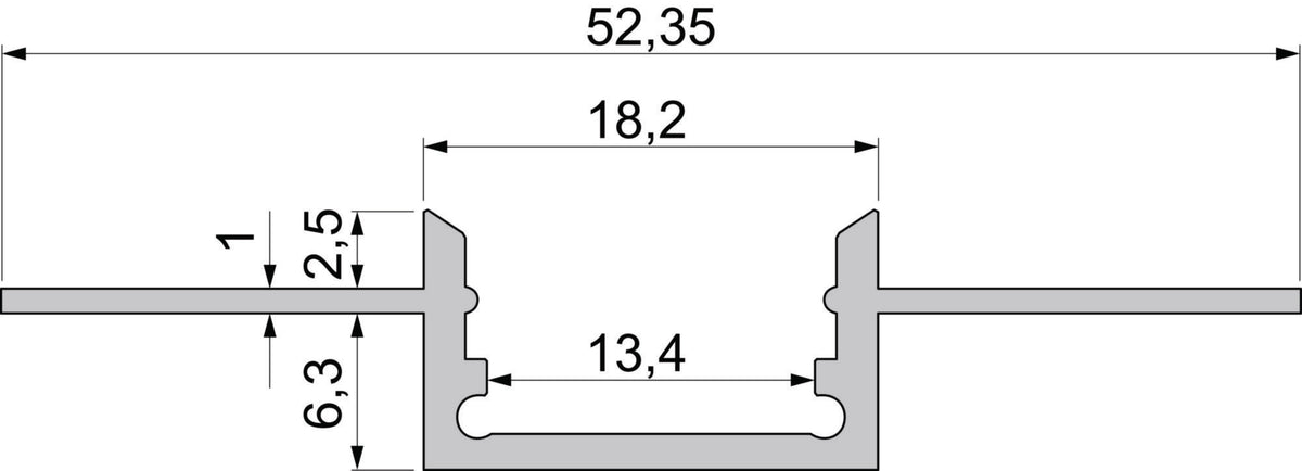Deko-Light Trockenbau-Profil, EU-10-12, 3m, Silber