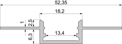 Deko-Light Trockenbau-Profil, EU-10-12, 3m, Silber