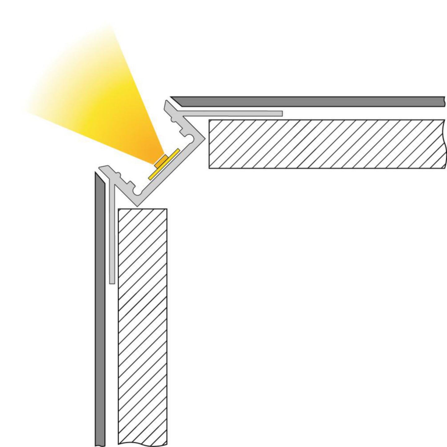 Deko-Light Trockenbau-Profil, EV-12-12, 3m, Silber