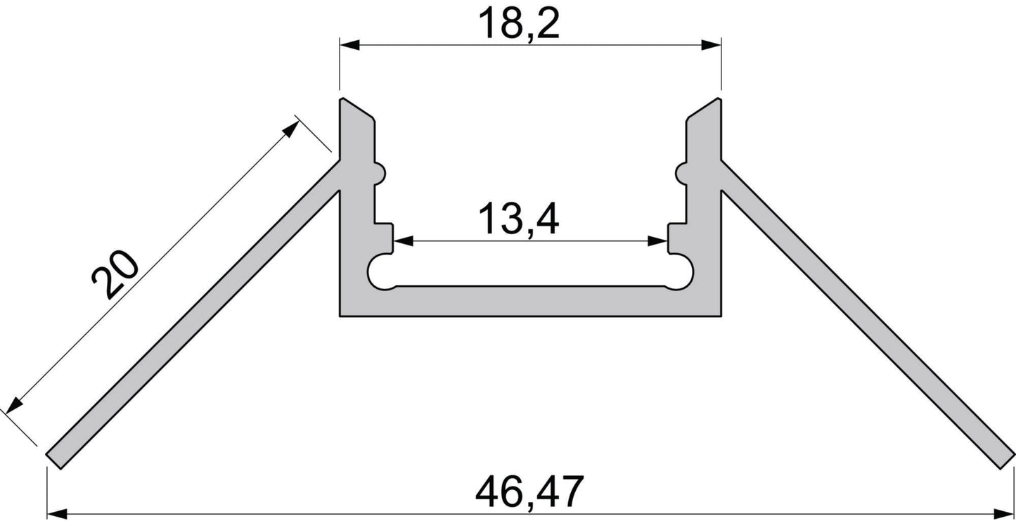 Deko-Light Trockenbau-Profil, EV-12-12, 3m, Silber