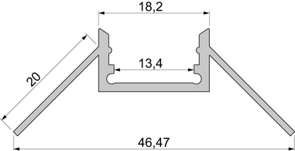 Deko-Light Trockenbau-Profil, EV-12-12, 3m, Silber