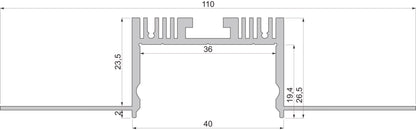Deko-Light Trockenbau-Profil, EU-02-36, 3m, Silber