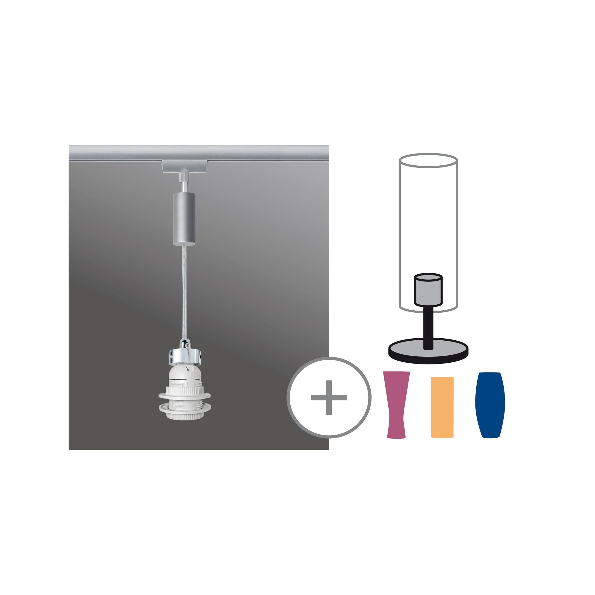 Paulmann URail System 2Easy LED Pendulum 1x5,5W E27 Chrom matt 230V Metall