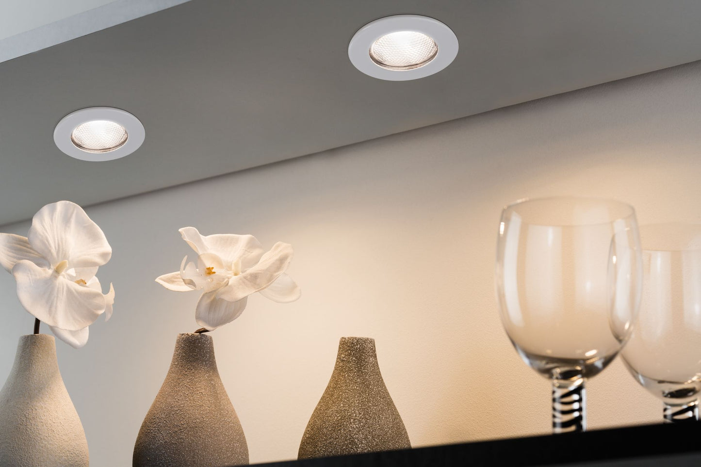 Paulmann Möbel EBL Schutzglas strukturiert max.20W 12V G4 66mm Weiß/Stahlblech/Glas