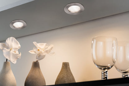 Paulmann Möbel EBL Schutzglas strukturiert max.20W 12V G4 66mm Eisen geb/Stahl/Glas