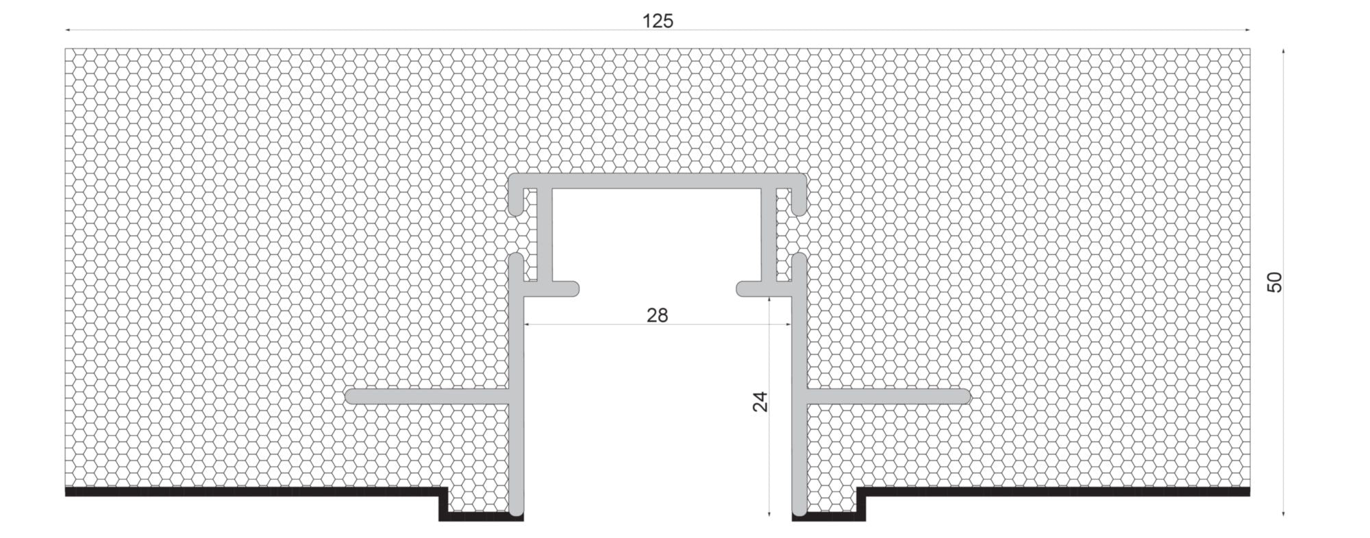 Deko-Light Combo Dämmung Montageprofil 2 m, schwarz