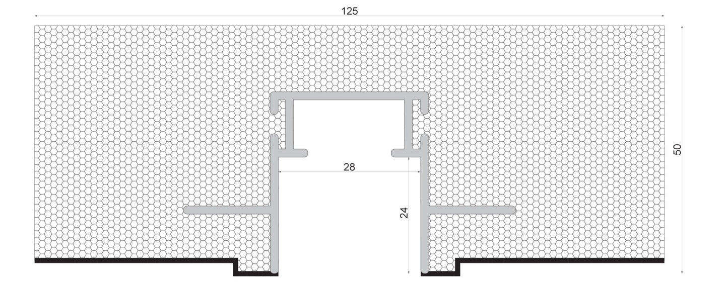 Deko-Light Combo Dämmung Montageprofil 2 m, schwarz