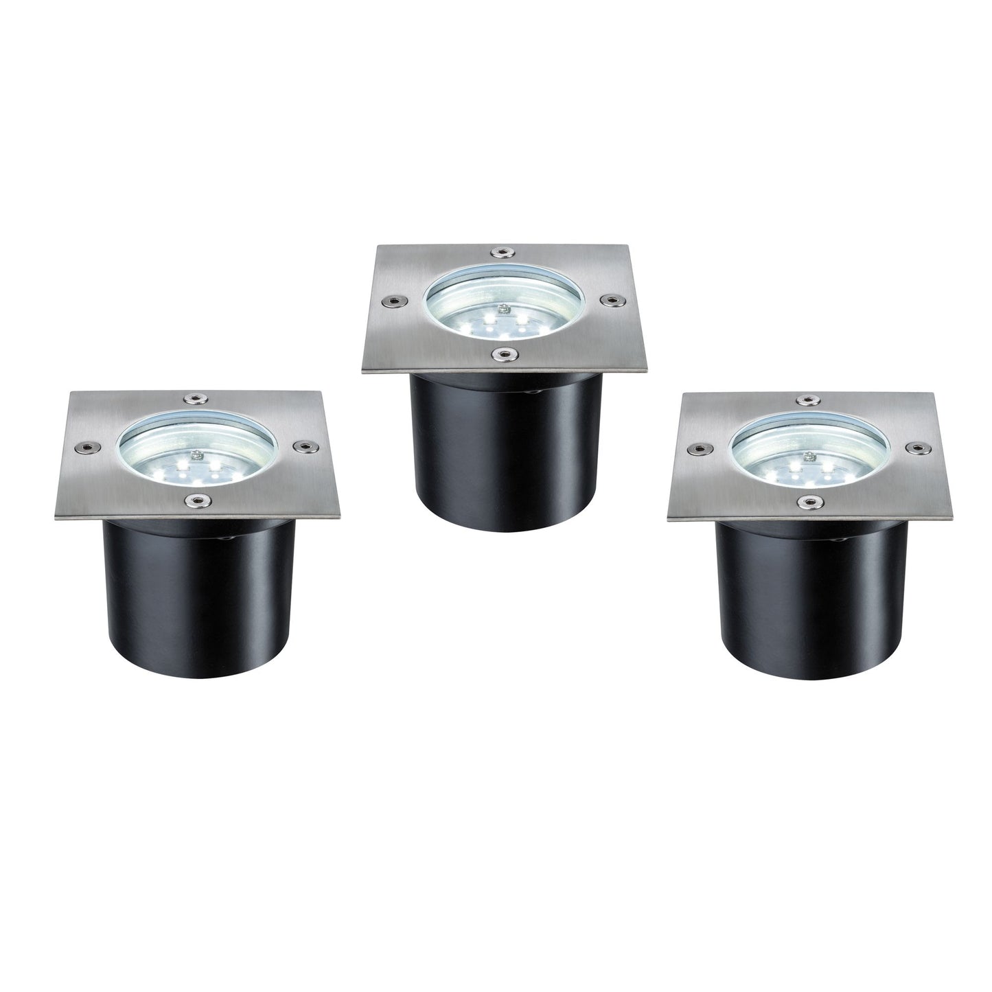 Paulmann Special EBL Set Boden eckig LED 3x1,2W 6VA 230/12V 100mm Edelstahl/Edelstahl