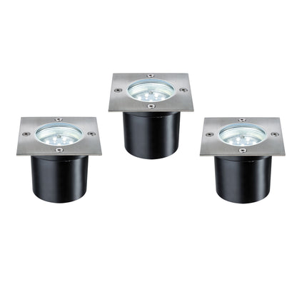 Paulmann Special EBL Set Boden eckig LED 3x1,2W 6VA 230/12V 100mm Edelstahl/Edelstahl