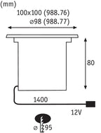 Paulmann Special EBL Set Boden eckig LED 3x1,2W 6VA 230/12V 100mm Edelstahl/Edelstahl