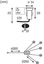 Paulmann Special Micro Boden EBL Ergänzungsset IP67 5x0,16W 12mm Satin/Kunststoff