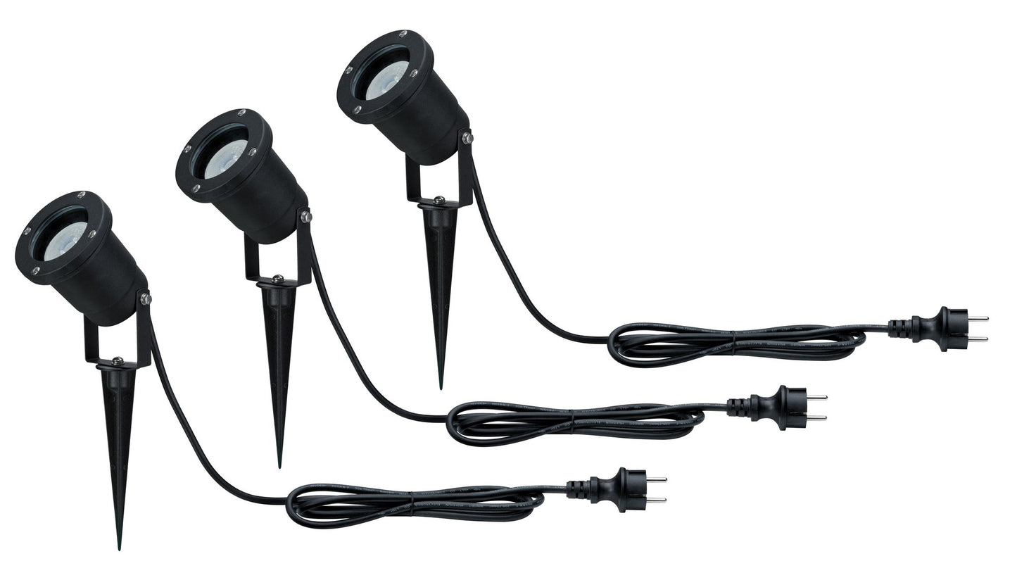 Paulmann Special Line Garden Spotlight IP65 GU10 3x3,5W 230V 3000K Schwarz Alu