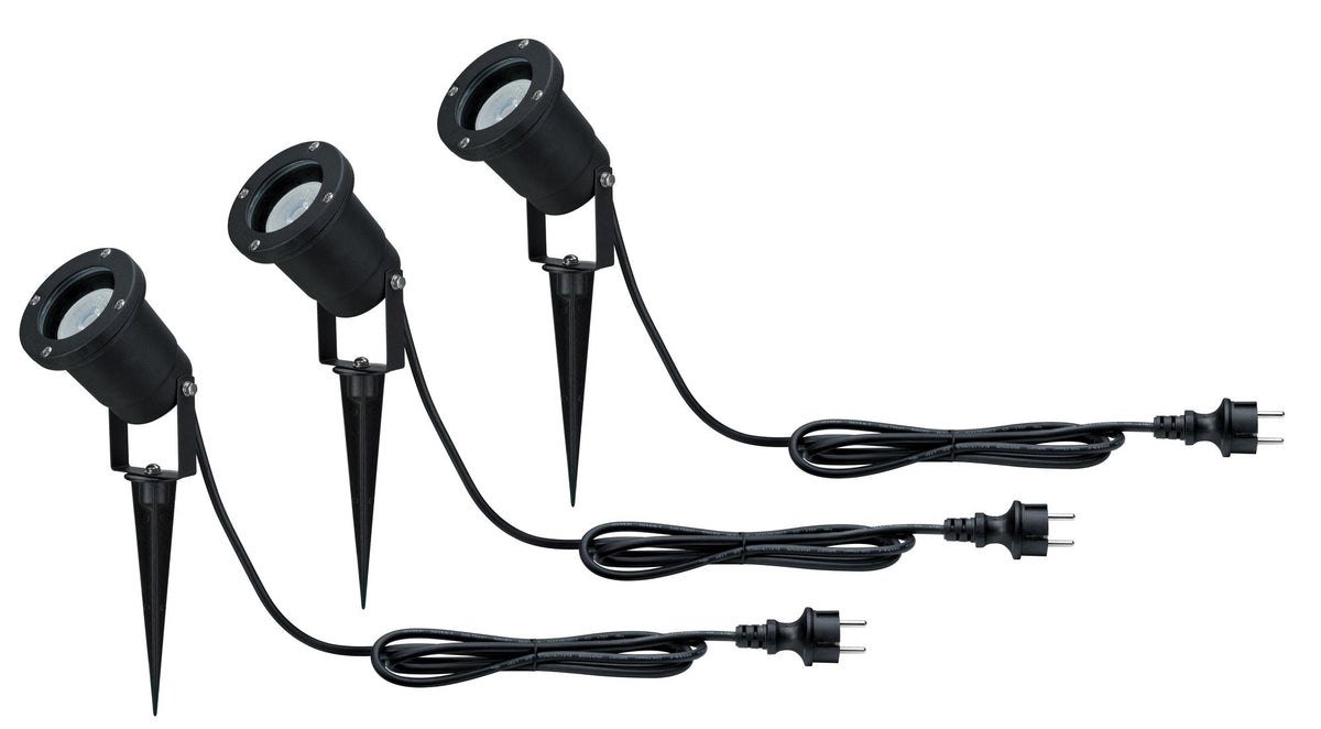 Paulmann Special Line Garden Spotlight IP65 GU10 3x3,5W 230V 3000K Schwarz Alu