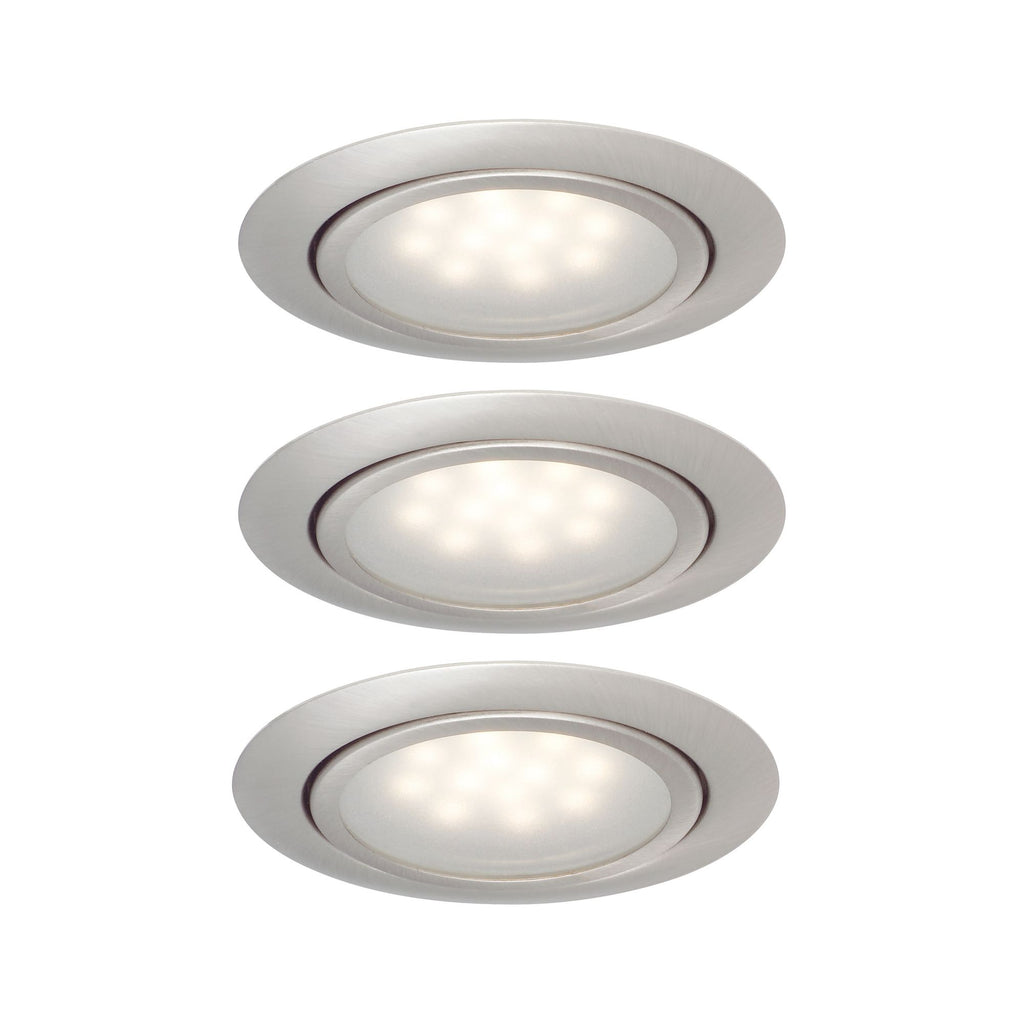 Paulmann Möbel EBL Set LED 3x1W 12VA 230/12V 65mm Eisen gebürstet/Metall