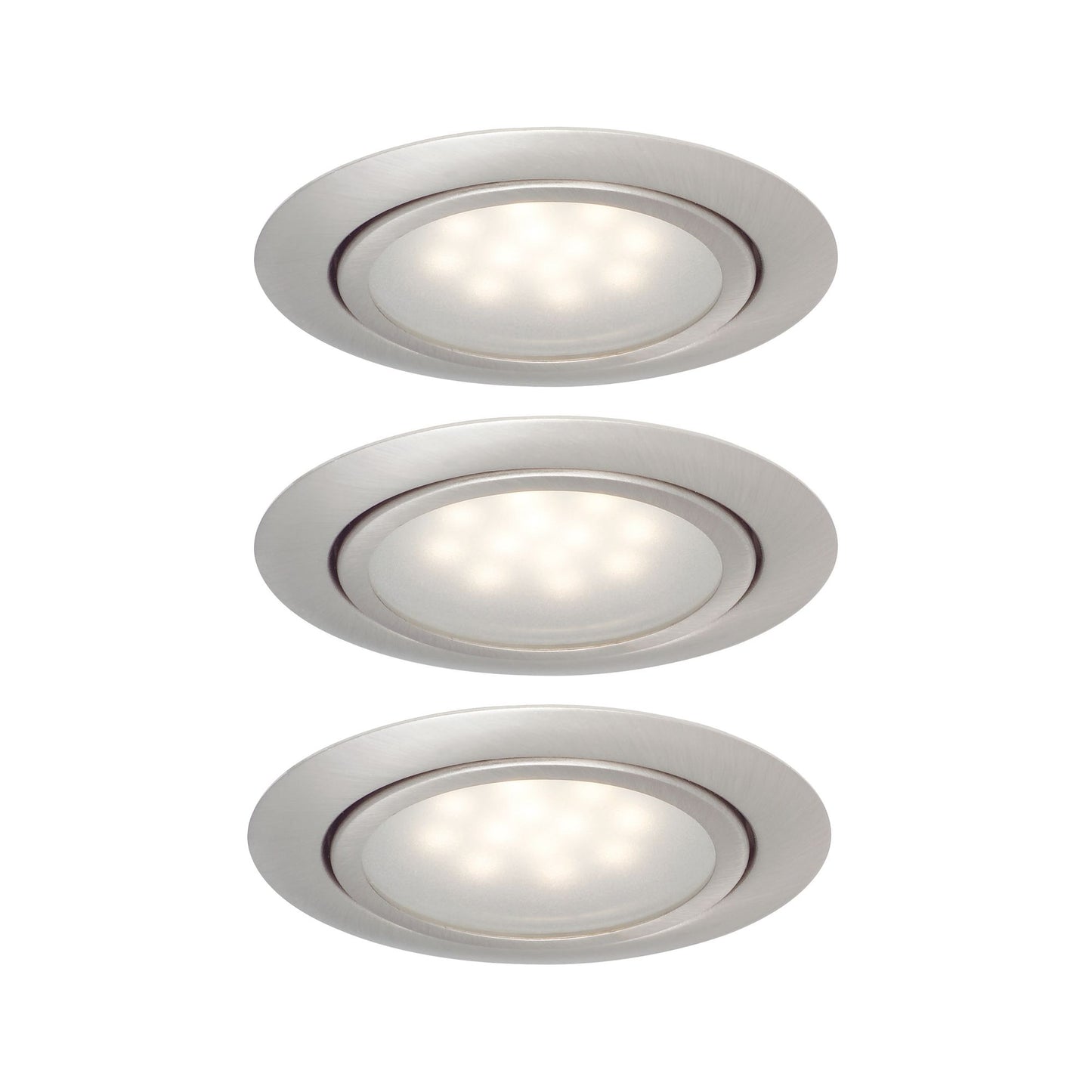 Paulmann Möbel EBL Set LED 3x1W 12VA 230/12V 65mm Eisen gebürstet/Metall