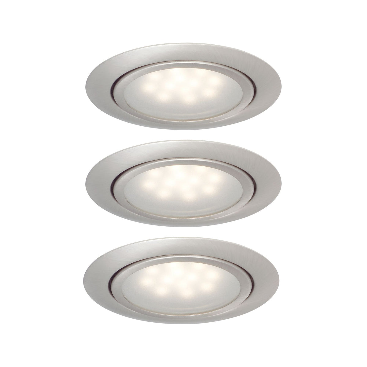 Paulmann Möbel EBL Set LED 3x1W 12VA 230/12V 65mm Eisen gebürstet/Metall